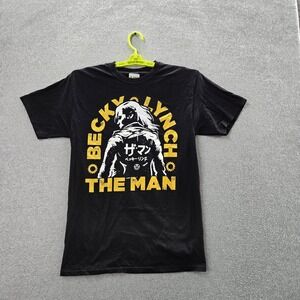 WWE Men Shirt M Black Graphic Becky Lynch The Man Logo Short Sleeve